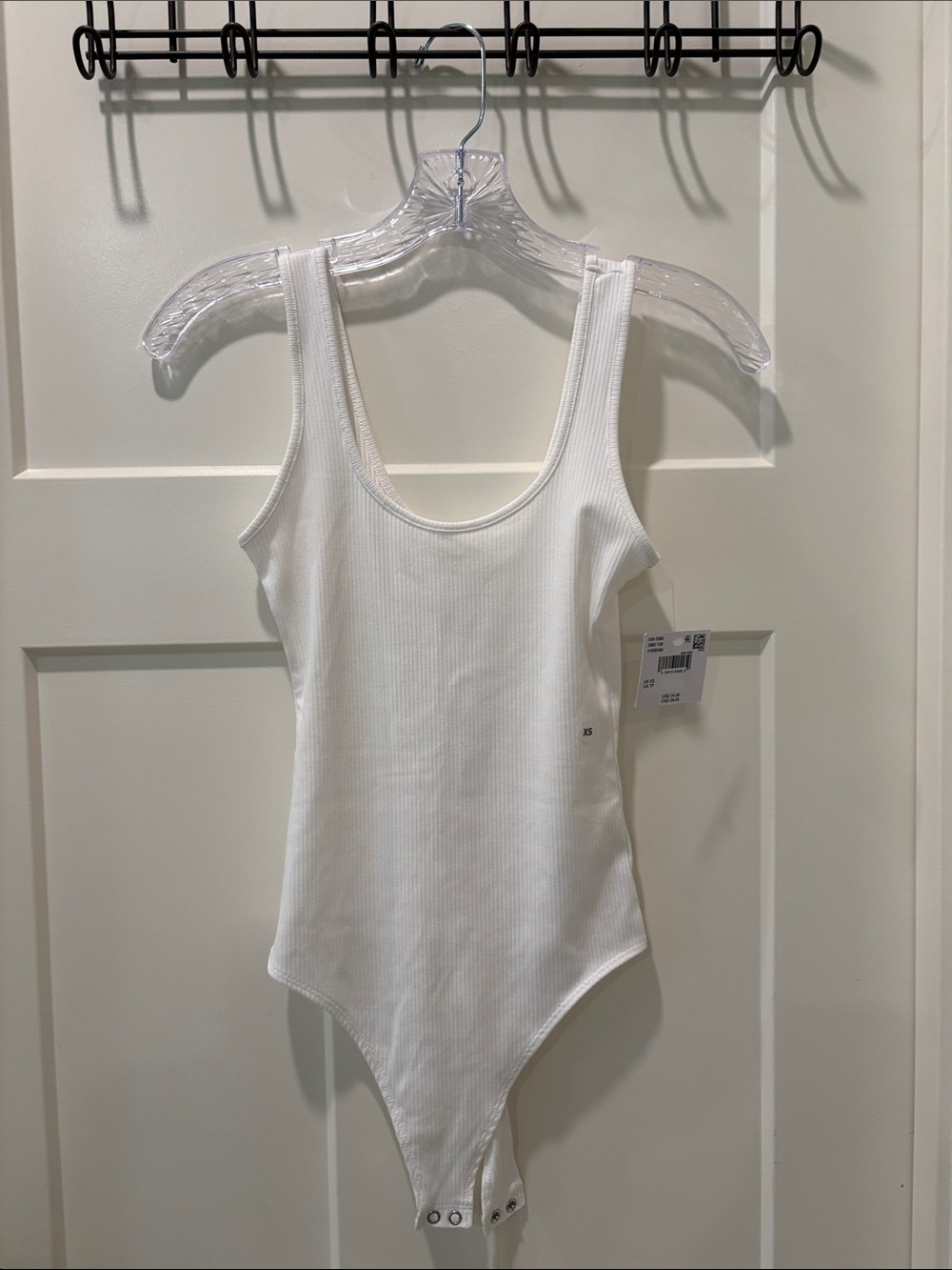 American Eagle Outfitters White Ribbed Tank Bodysuit